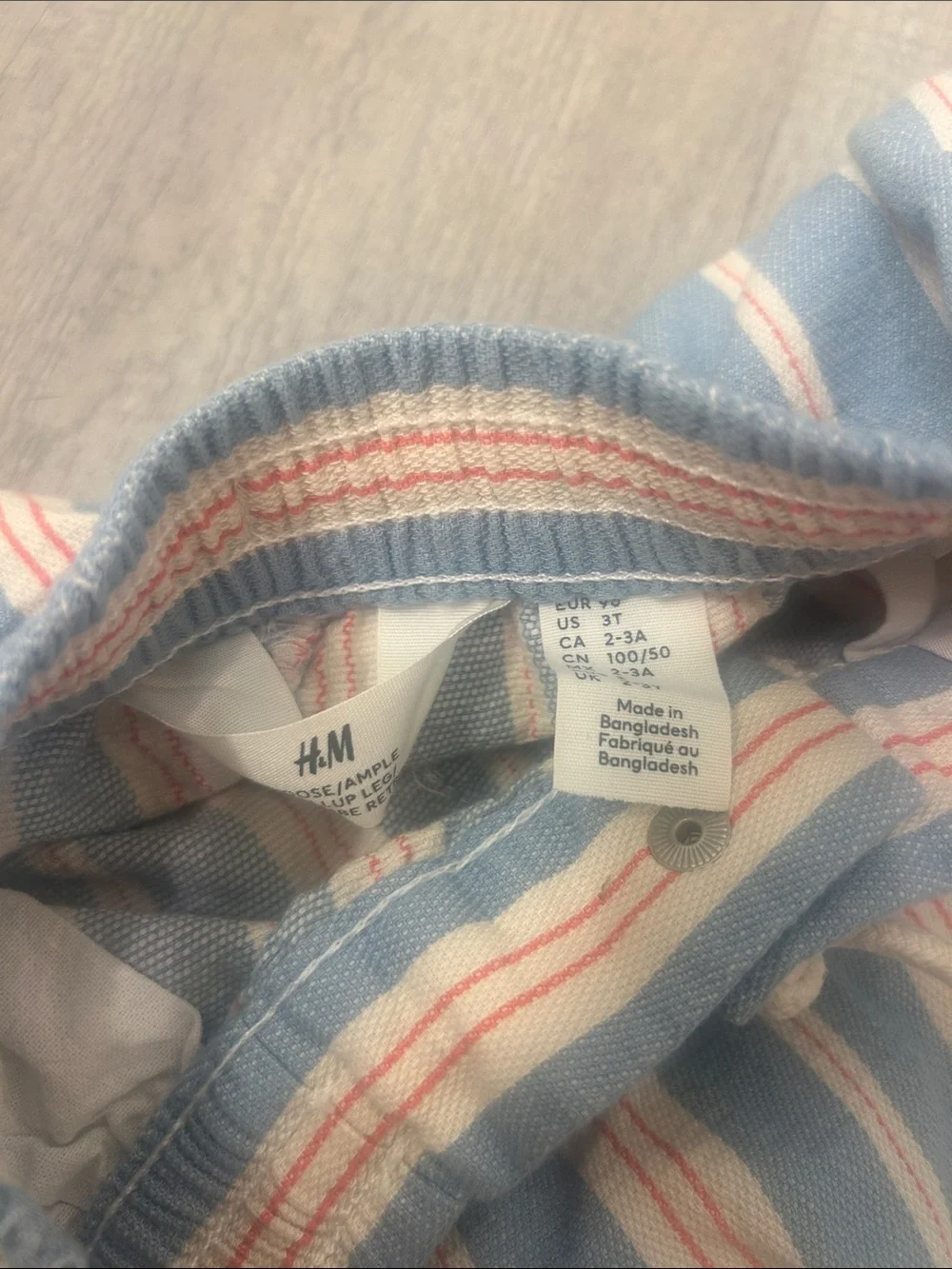 H&M Blue and White Striped Kids Pants 3T